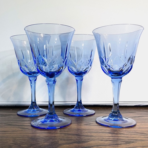 🌟VINTAGE🌟 1980s Avon + Fostoria American Starburst Plates + Glasses Set of 8 - Picture 7 of 10